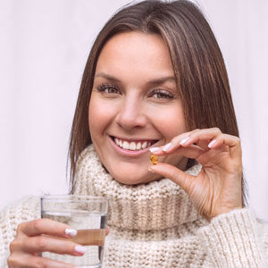 Woman taking bio-idential hormones